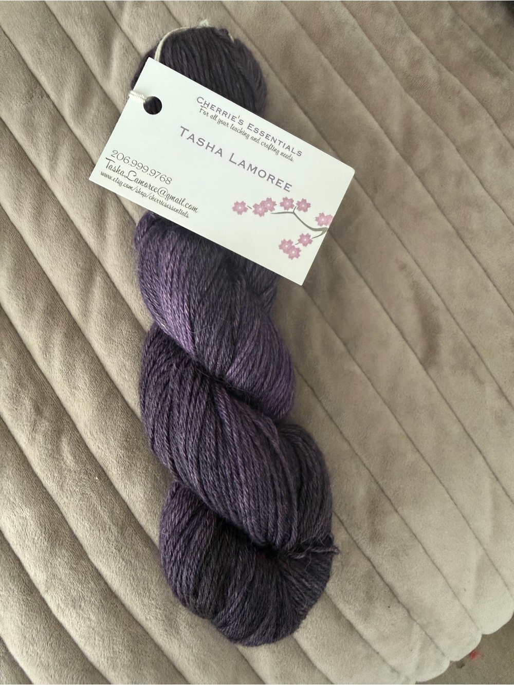 Tasha Lamoree Hand-Dyed Purple Yarn - Cherrie's Essentials